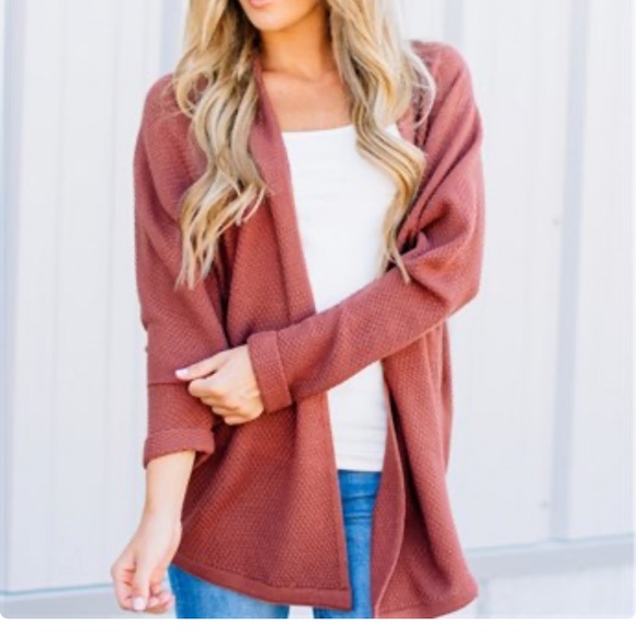 Waffle Knit Open Front Cardigan size M/L - Picture 7 of 7